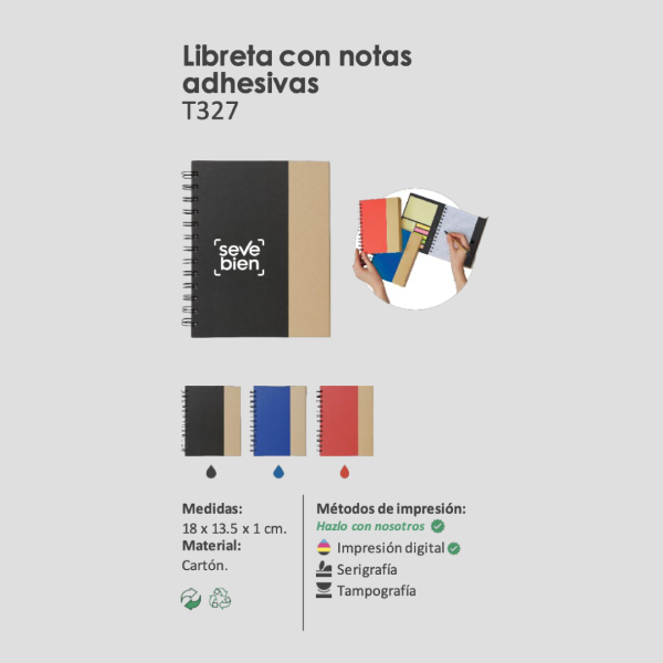Libreta con notas adhesivas