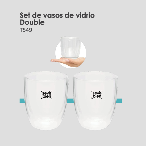 Set de vasos de vidrio Double
