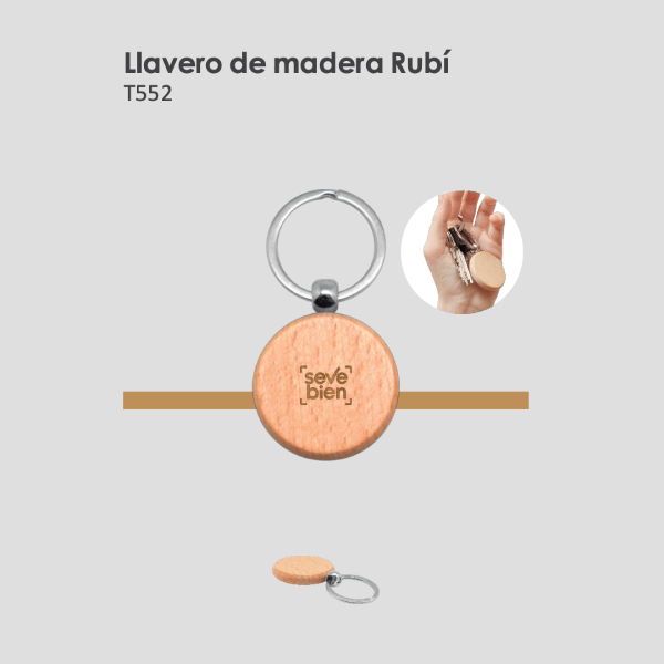 Llavero de madera Rubí