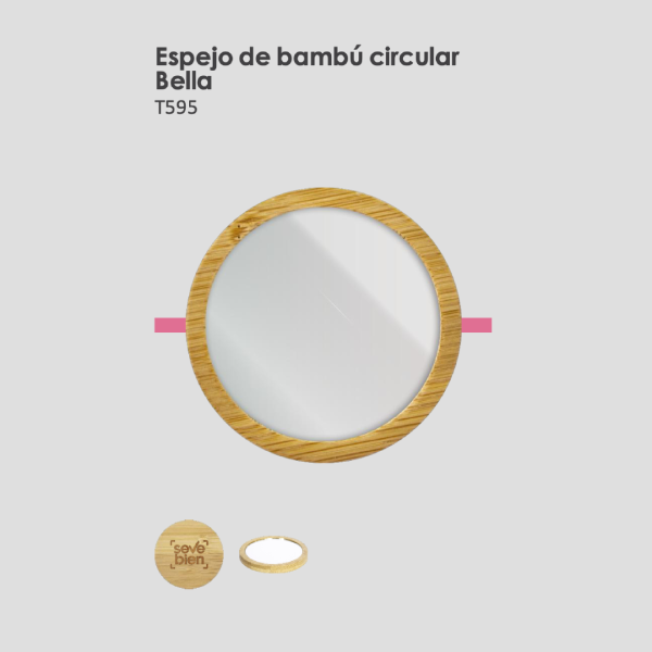 Espejo de bambú circular Bella