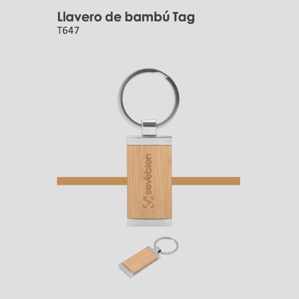Llavero de bambú Tag